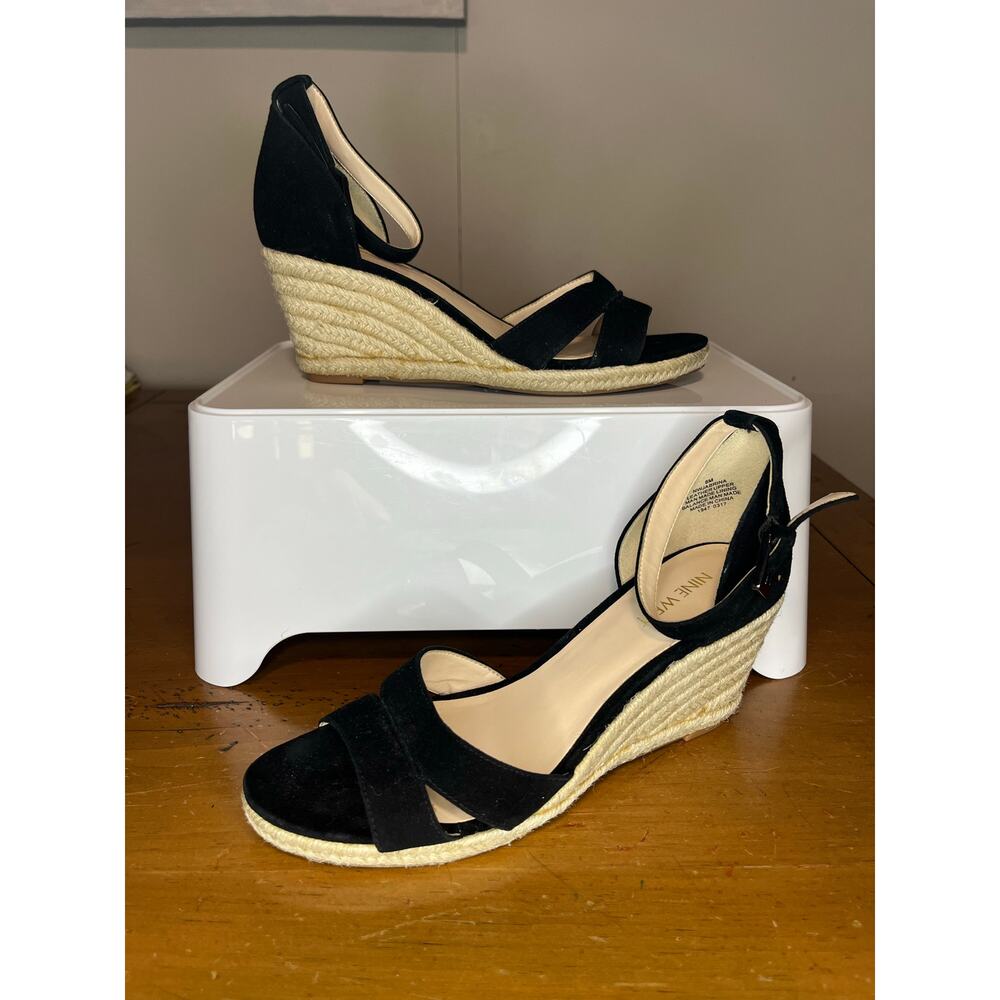 Nine west Black Wedges size 8
